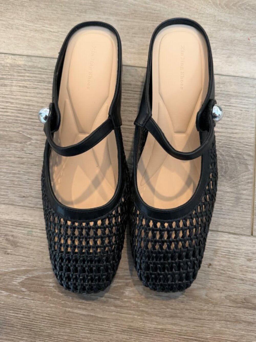 Women's Black Woven Flats